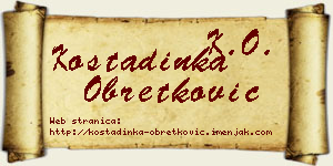 Kostadinka Obretković vizit kartica